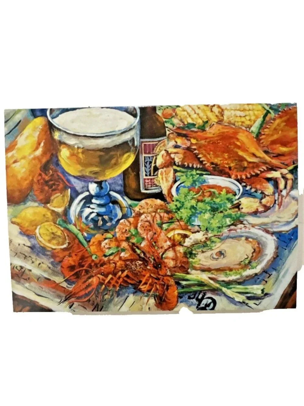 Dianne Parks Note Cards Pack of 10 Blank on Inside Tabasco New Orleans Crawfish